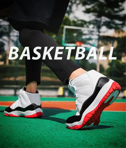 Vista 5 de xhuoqdk Zapatos de baloncesto retro de moda para hombre, zapatos deportivos de tendencia, zapatos casuales para correr al aire libre, zapatillas