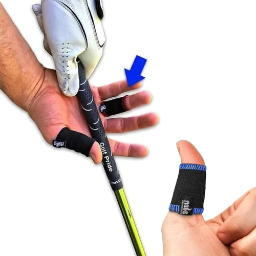 Vista 9 de JerkFit NUBS - Caddies para dedos (par) – Mangas duraderas para pulgar y dedos para evitar ampollas de golf, guantes de golf cómodos y cinta Negro