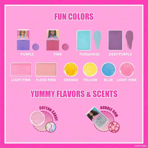 Vista 3 de Set de cosméticos Barbie para niñas, incluye maquillaje de uñas, labios, ojos y mejillas, juego de belleza seguro y no tóxico de Townley Girl