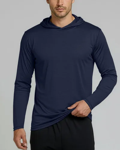 Vista 3 de Paquete de 3 Sudadera con capucha deportiva para hombre de ajuste seco con absorción de humedad y manga larga