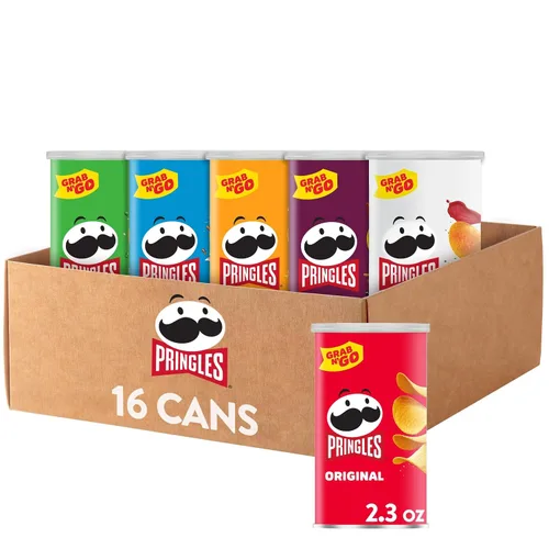 Vista 11 de Pringles Papas fritas de patata, aperitivos para el almuerzo, aperitivos para llevar, Grab n' Go, pizza (12 latas)