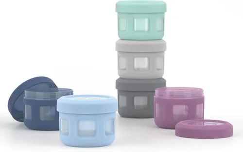 Vista 6 de Ello 4oz Reusable Plastic Condiment Containers with Lids, 6 Pack,Sugar Rush