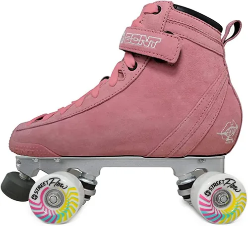 Vista 2 de Bont Parkstar - Patines profesionales de gamuza rosa para rampas de parque, cuencos de calle para hombres, mujeres, niños, niñas, patinaje al aire