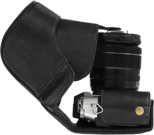 Vista 2 de MegaGear MG981 Ever Ready - Funda de piel para cámara y correa para Fujifilm X-T30, X-T20, X-T10 (lentes de 0.630-1.969 in/0.709-2.165 in)