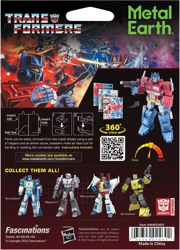Vista 7 de Metal Earth Fascinations Transformers Optimus Prime Color 3D Kit de modelo de metal
