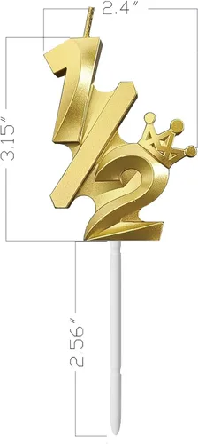Vista 2 de Decoración para tarta de cumpleaños con número 1/2, medio año, 6 meses