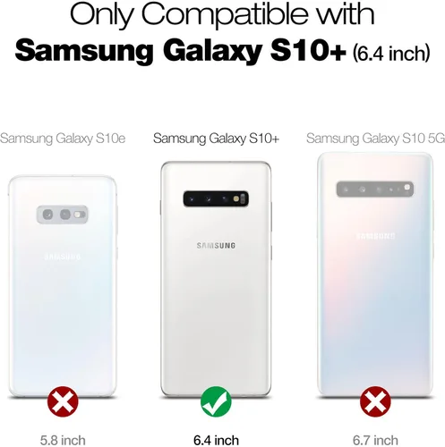 Vista 2 de SURITCH Funda mejorada para Samsung Galaxy S10 Plus, protector de pantalla antiarañazos integrado, protección de doble capa, protección completa