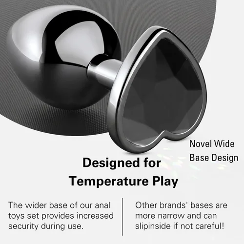 Vista 3 de Vikkiy Anal Plug Beginner Set, 4 PCS Stainless Steel Butt Plug Kit