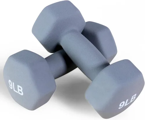 Vista 8 de Fitvids Neoprene Dumbbell Hand Weights, Anti-Slip, Anti-roll, Hex Shape Colorful, Pair or Set with Stand