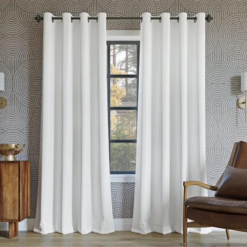 Vista 57 de Sun Zero Nordic - Juego de 2 paneles de cortinas con ojales de grado teatral extremo 100% opacas, 104" x 96" (2* 52" x 96"), cortinas opacas blanco