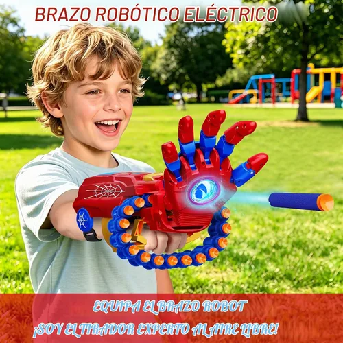 Vista 4 de Pistola de juguete de dardos de espuma motorizada de superhéroe, accesorios