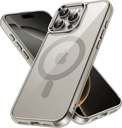 Vista 7 de JETech Funda magnética para iPhone 16 Pro de 6.3 pulgadas, compatible con MagSafe, a prueba de golpes, parte trasera transparente antiarañazos
