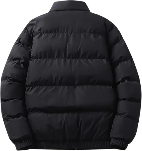 Vista 3 de Abrigo de algodón para invierno, chaqueta de algodón con cuello alto, casual, cálido, chaqueta de algodón para hombre