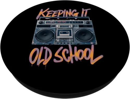 Vista 2 de Keeping It Old School Retro Vintage Boombox PopSockets Standard PopGrip