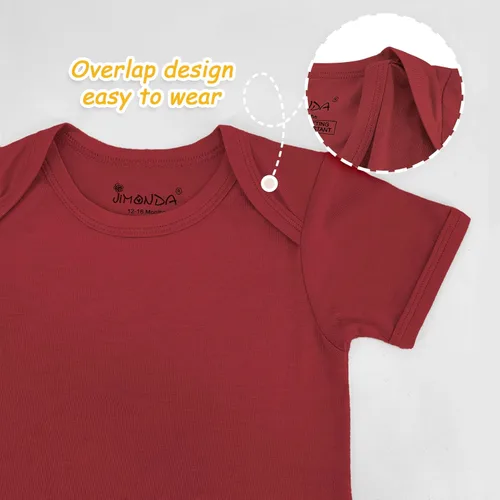 Vista 51 de Jimonda Body de rayón de bambú de manga corta para bebés, niños y niñas, trajes suaves para recién nacidos