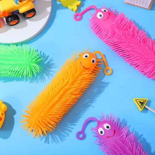 Vista 9 de NUOBESTY 4 piezas de juguetes de oruga brillantes, gusanos acolchados luminosos para aliviar el estrés para recuerdos de fiesta, cumpleaños, juego