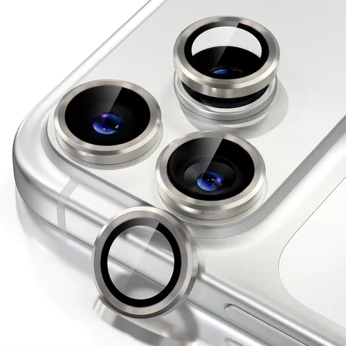 Vista 39 de Misea Compatible con iPhone 16 Pro/iPhone 16 Pro Max, protector de lente de cámara de vidrio templado Ultra-HD, protector de pantalla de anillo Negro
