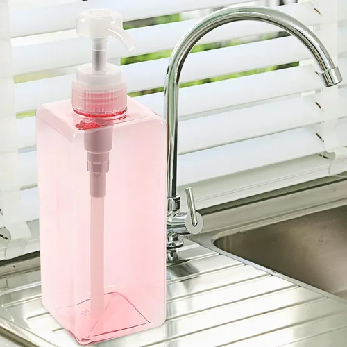 Vista 9 de Zerodeko 1 botella vacía de 22.0 fl oz botella cuadrada con bomba dispensadora de botella recargable para lavado facial champú jabón de manos