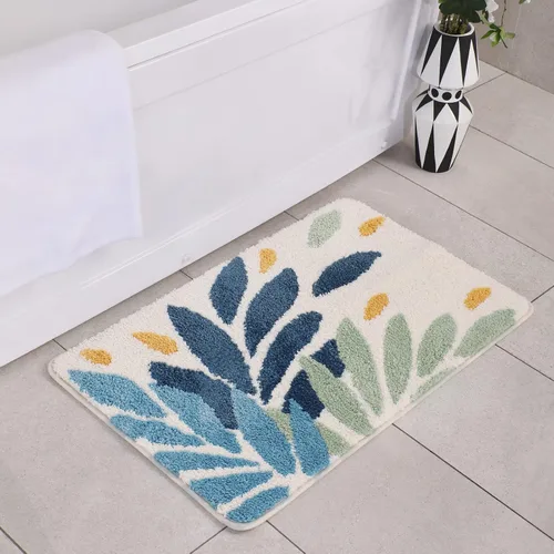 Vista 5 de Tiita Tapete para interiores, tapete para puerta delantera y trasera, lavable a máquina, suave, tapete de baño para entrada, 32 x 20 pulgadas, hojas