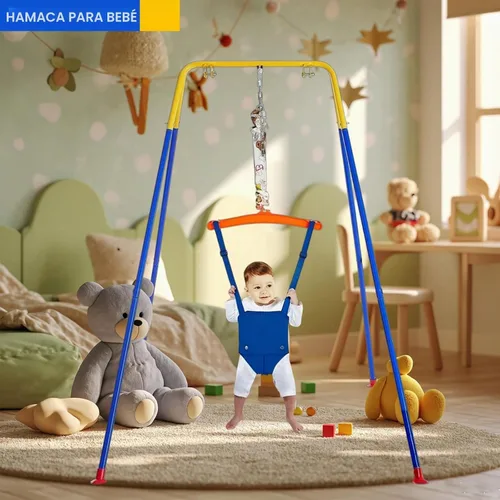 Vista 4 de Juego de puente para bebé con estante colgante ajustable para niños pequeños juguetes para bebé (azul2#)