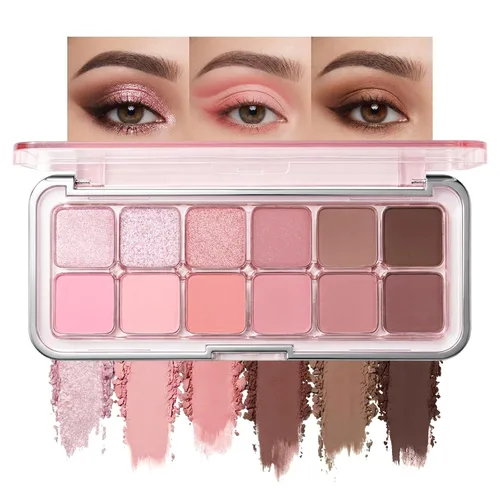 Vista 34 de Erinde Paleta de maquillaje de sombra de ojos de 9 colores con purpurina y lavanda brillante y mate, violeta, malva, púrpura oscura, plateado