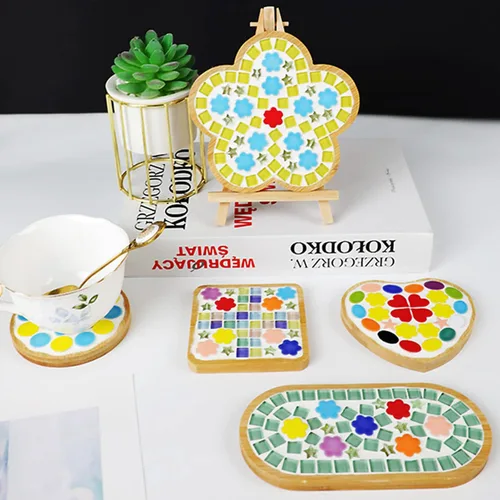 Vista 5 de Paquete de 40 unidades de 3.53 oz de azulejos de mosaico para manualidades, platos, marcos de fotos, macetas, joyas hechas a mano, azulejos