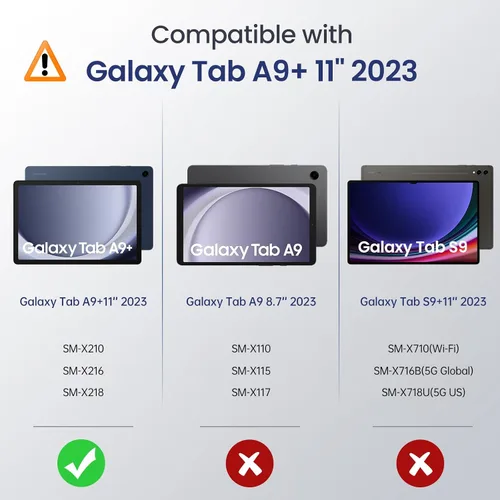 Vista 2 de MoKo Funda para Galaxy Tab A9+/A9 Plus de 11 pulgadas 2023, funda protectora inteligente con soporte delgado con carcasa trasera translúcida