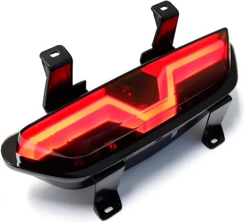 Vista 3 de iJDMTOY Foglamp LED trasera de lente ahumada compatible con Ford Mustang 2015-2017, montaje de luz trasera LED roja completa funciona como luz