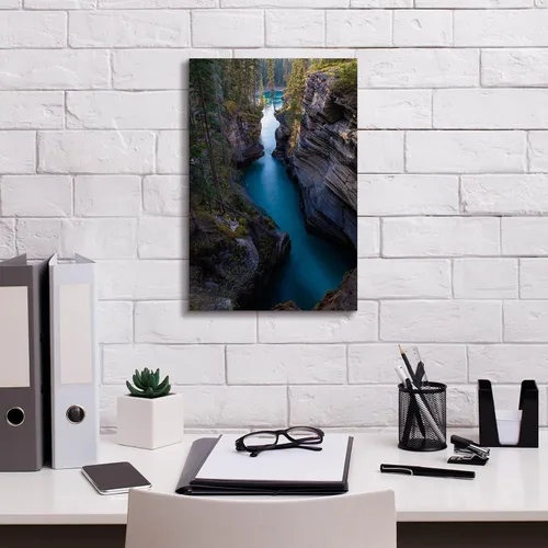 Vista 3 de Epic Graffiti Arte de pared en lienzo con diseño de 'Athabasca River 1' de Joe Reimer, 12 x 18 pulgadas