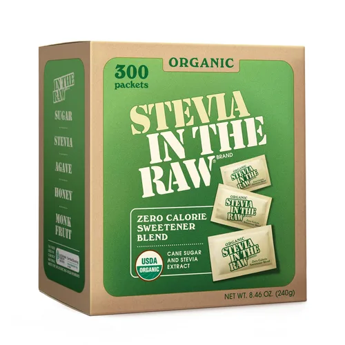 Vista 9 de Stevia In The Raw - Paquetes de edulcorante orgánico de stevia, 40 unidades, cero calorías, paquetes sustitutivos de azúcar de stevia, sin eritritol