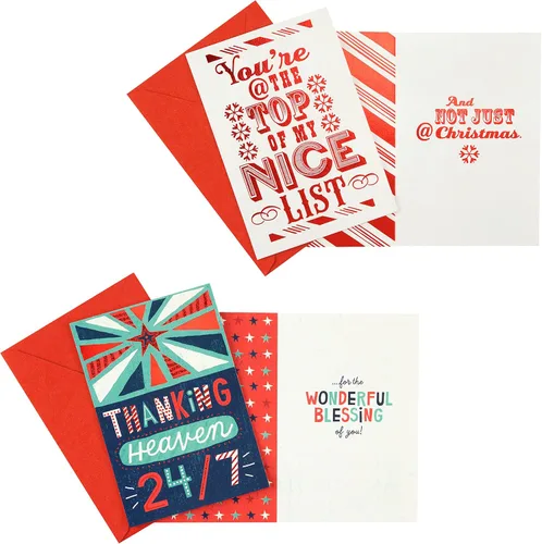 Vista 4 de Hallmark Surtido de tarjetas de agradecimiento de Navidad (10 tarjetas y 10 sobres)