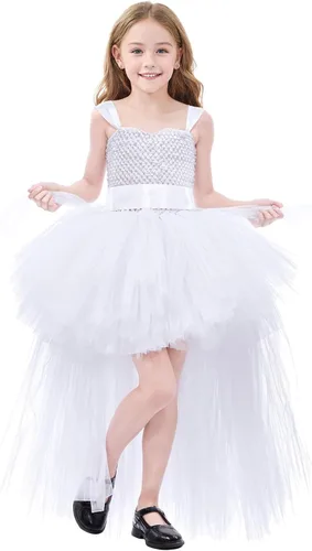 Vista 2 de Vestido tutú para niñas, vestidos de tul, vestido de hada de Halloween para niñas pequeñas, traje de fiesta de cumpleaños, vestido de graduación