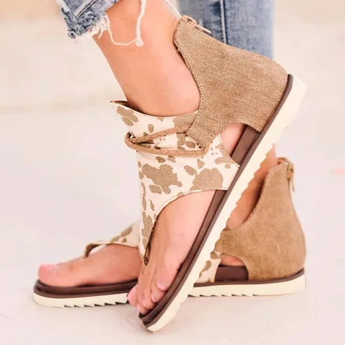 Vista 2 de Verano Zapatos Sandalias, Girasoles Impresión Luz Inferior Camuflaje Antideslizante Punta Abierta Volver Cremallera Flip Flops Zapatos de Mujer, X