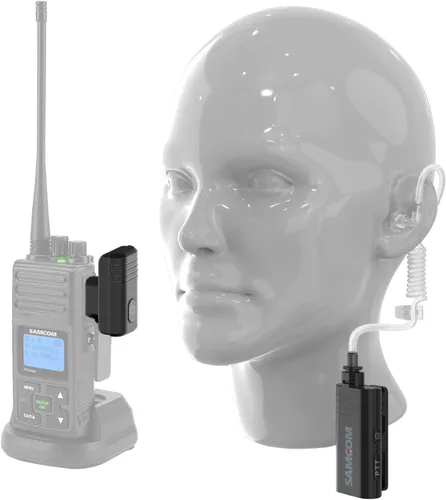 Vista 6 de SAMCOM - Auricular transparente para walkie talkie con tubo de aire transparente Manos Libres Cómoda Vigilancia Oído Pieza Con Micrófono Micrófono