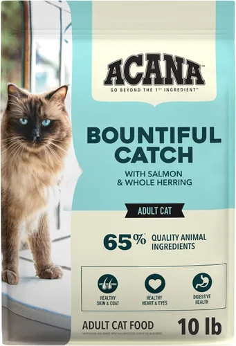 Vista 10 de ACANA Dry Cat Food Bountiful Catch Salmon Catfish and Herring 4lb Bag Alto contenido en proteínas, incluye probióticos, ácidos grasos omega-3