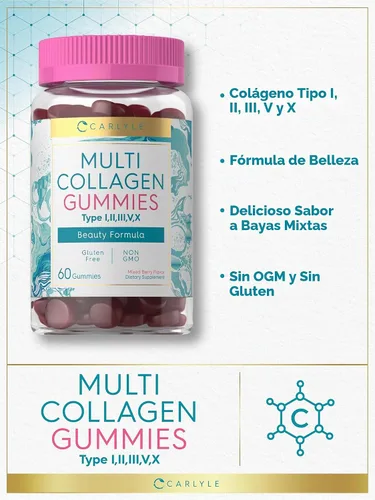 Vista 4 de Carlyle Gomitas de péptidos de colágeno 60 unidades Complejo