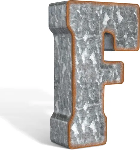 Vista 17 de CraftyCrocodile Números de metal galvanizado de 7" para decoración de pared - Número 3D 0 para colgar y de pie libre - Números de mesa rústicos
