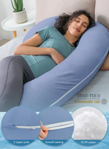 Vista 6 de INSEN Almohada de embarazo refrescante, almohada de maternidad para mujeres embarazadas (azul refrescante)