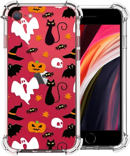 Vista 42 de Funda transparente de Halloween para Google 6a, con patrón de fantasma, funda protectora de TPU suave, delgada, a prueba de golpes, para niños