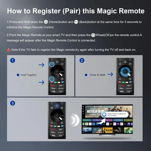 Vista 6 de Replacement for LG TV Remote, for 2019-2025 LG Remote Control for Smart TVs