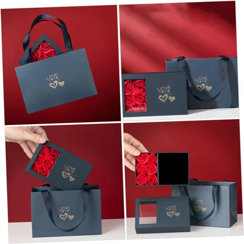 Vista 8 de TENDYCOCO 1 Unidades Caja de Embalaje Joyero Joyería de Mano Bolsas Florales Chritmas The Christmas Sto Jewelry Gift Bag Jewelry Holder Flower