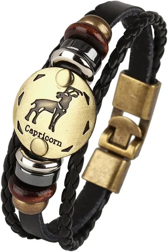 Vista 21 de Hamoery Pulsera de cuero de aleación punk para Constellation trenzada pulsera pulsera brazalete
