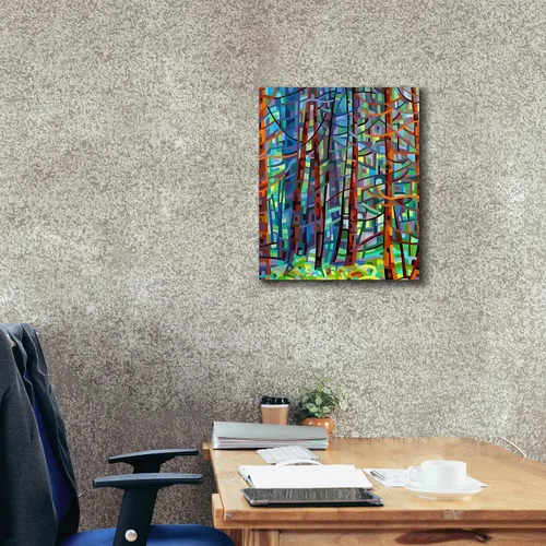 Vista 3 de Epic Graffiti 'in A Pine Forest' de Mandy Budan, arte de pared en lienzo, 20 x 24 pulgadas