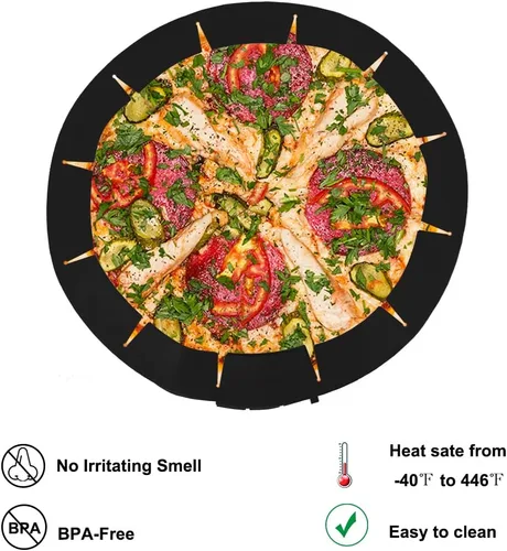 Vista 4 de Protector de corteza de pastel ajustable, herramientas protectoras de borde de pastel, cubierta redonda de silicona para hornear pizza, sin BPA