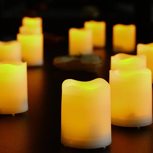 Vista 7 de CANDLE CHOICE Velas votivas sin llama que funcionan con pilas con temporizador, pequeñas luces LED con temporizador de ciclo diario automático