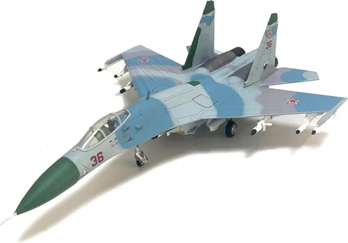 Vista 3 de Sukhoi Su-27 1/100 Modelo de avión fundido a troquel Barents Scalpel 1987