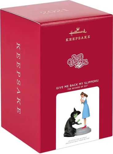 Vista 3 de Hallmark Keepsake Adorno de Navidad 2021, El Mago de Oz Bruja Malvada del Oeste y Dorothy ¡Dame esas pantuflas!