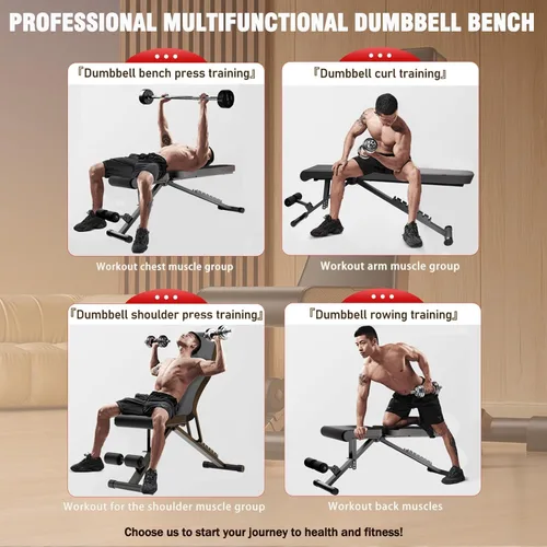 Vista 3 de ALSO GO Adjustable Weight Bench, Workout Benches with Leg Extension, Foldable Incline Decline Bench Press, Roman Chair, Full Body Strength Training