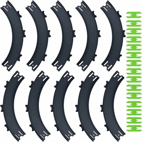 Vista 8 de Piezas de pista Curve compatibles con Hot Wheels – Paquete de 4 giros de 90 grados de alto banco + 6 conectores – Esquina curvada para carreras a