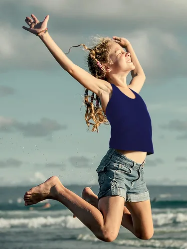 Vista 6 de Camiseta sin mangas de 3 piezas para niñas, con espalda cruzada, para bailar, gimnasia, ropa de baile